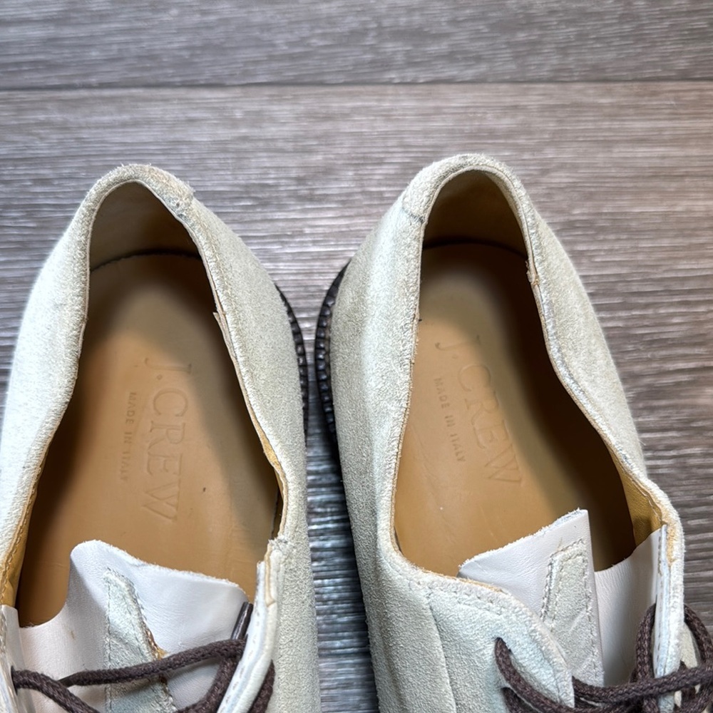 J. Crew Men's Cream Suede Oxfords size 7.5 (b235) - Picture 2 of 7
